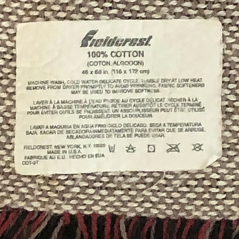Fieldcrest Christmas Bears Woven Tapestry Throw Blanket VTG Holiday Grandma-core